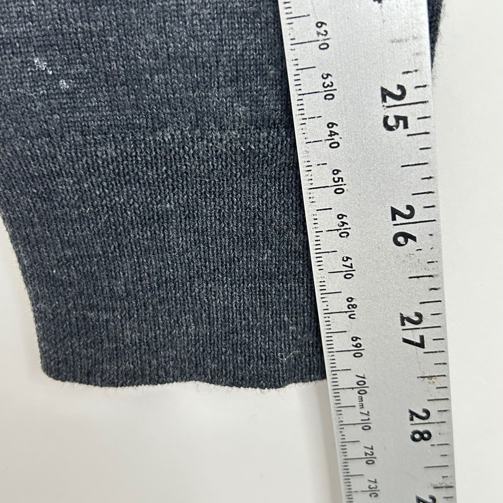 Bloomingdales 1/4 Zip Merino Wool Sweater XL Charcoal Gray Pullover Mock Neck - Picture 10 of 11